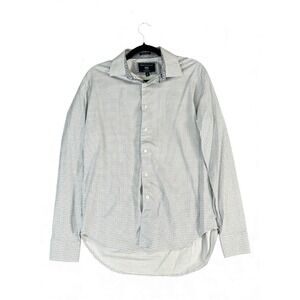 Report Collection Men Modern Fit Button Down Long Sleeve Shirt L Geometric Print